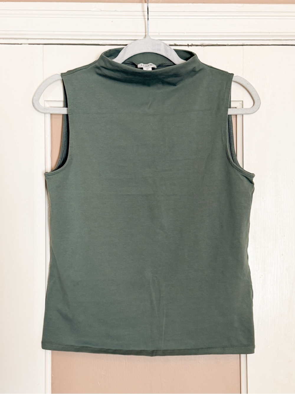 J. Crew Olive Green Sleeveless Mock Neck Tank